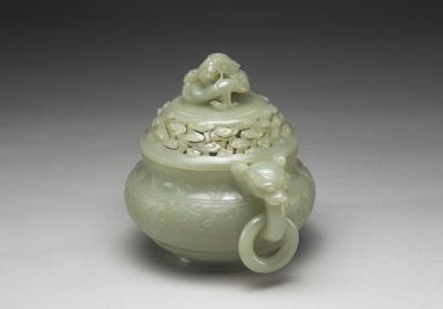 图片[2]-Jade incense burner with animal-mask pattern, Qing dynasty (1644-1911)-China Archive